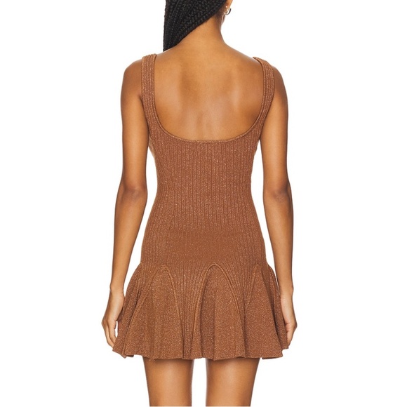 Retrofête Matson knit mini dress in metallic hazelnut from revolve - Picture 3 of 7